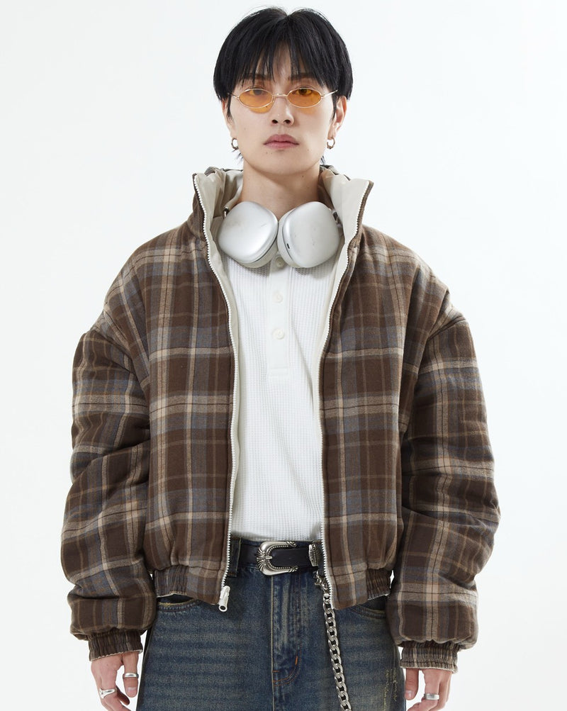 【10日以内お届け】リバーシブルチェックアウター L2142