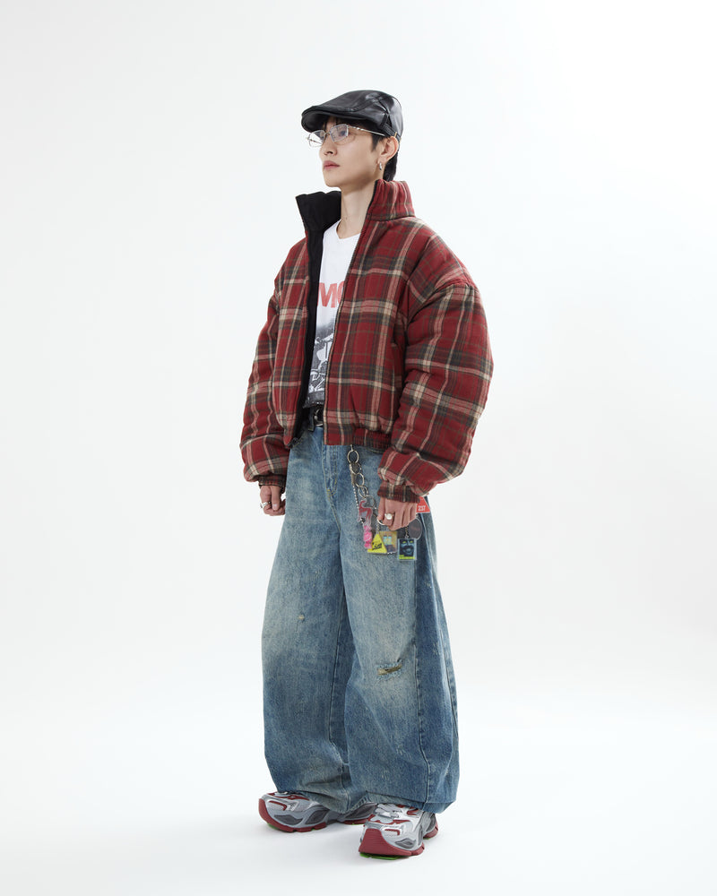 【10日以内お届け】リバーシブルチェックアウター L2142