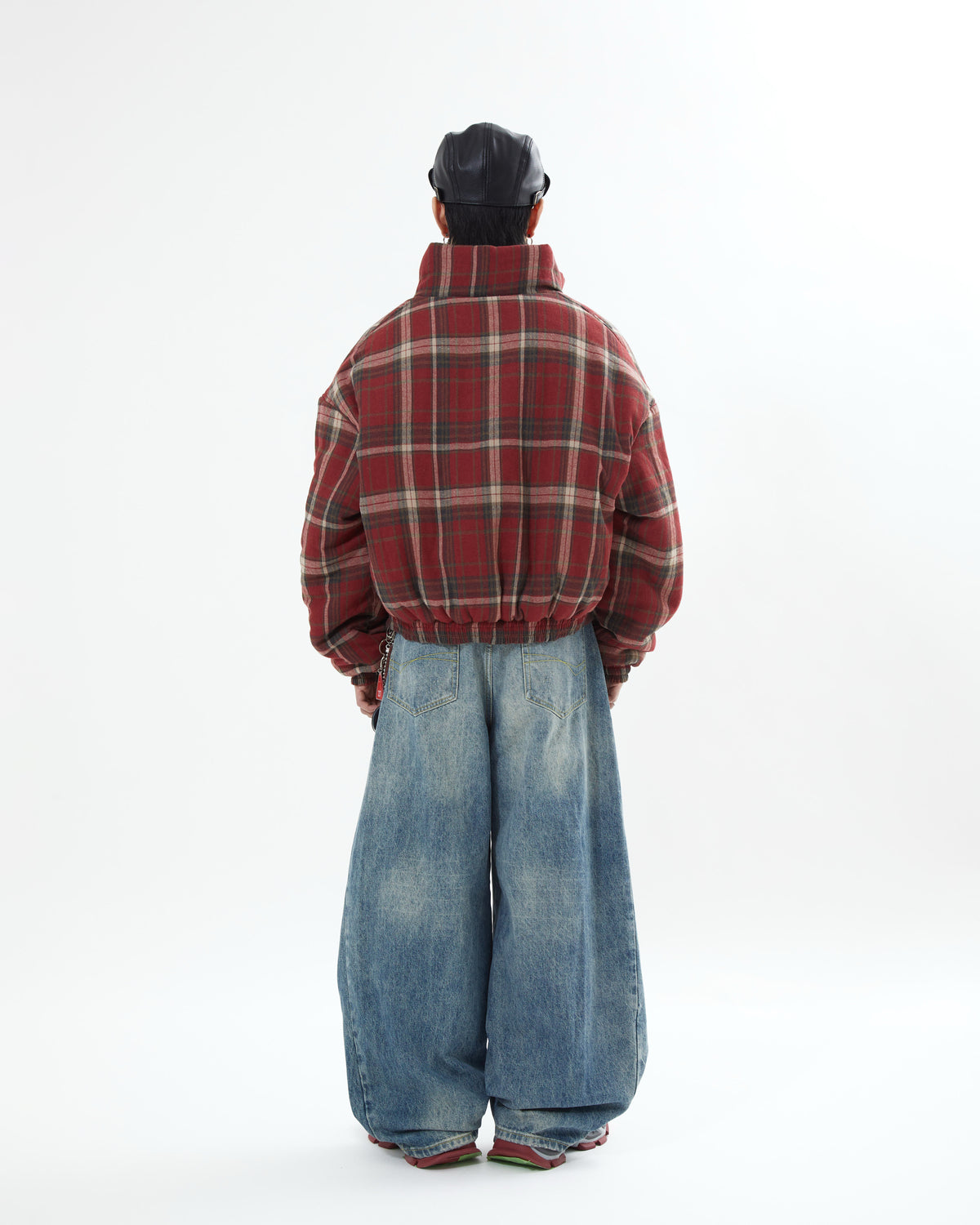 新品 地底人 リバーシブルチェックアウター L2142 10日以内お届け】リバーシブルチェックアウター L2142